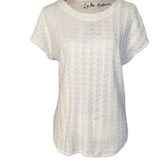 Anne Klein Collectible off-white textured blouse small - Picture 1 of 6